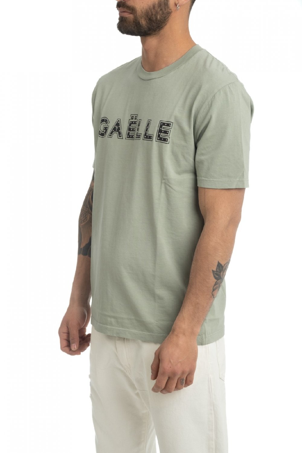 T-SHIRT VERDE OLIVA UOMO GAELLE PARIS GBU00270STMM - Choose Fashion Store