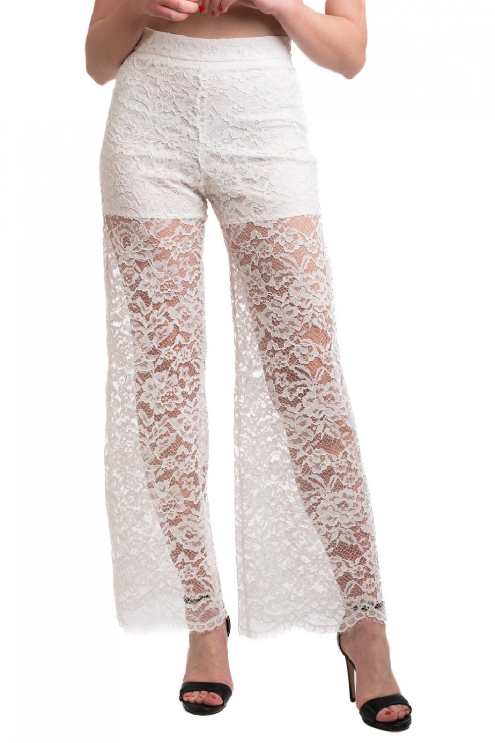 PANTALONE PIZZO BIANCO DONNA IMPERIAL P3T1DRT - Choose Fashion Store