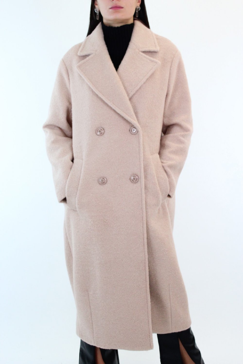 Cappotto In Misto Cotone Per Donna A Maniche Lunghe | Giacca Invernale Basic Dal Taglio Classico