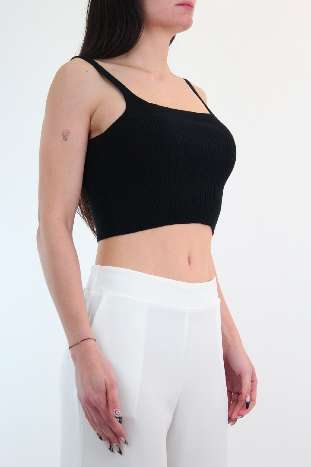 TOP CORTO NERO DONNA KONTATTO 3M2076C Choose Fashion Store