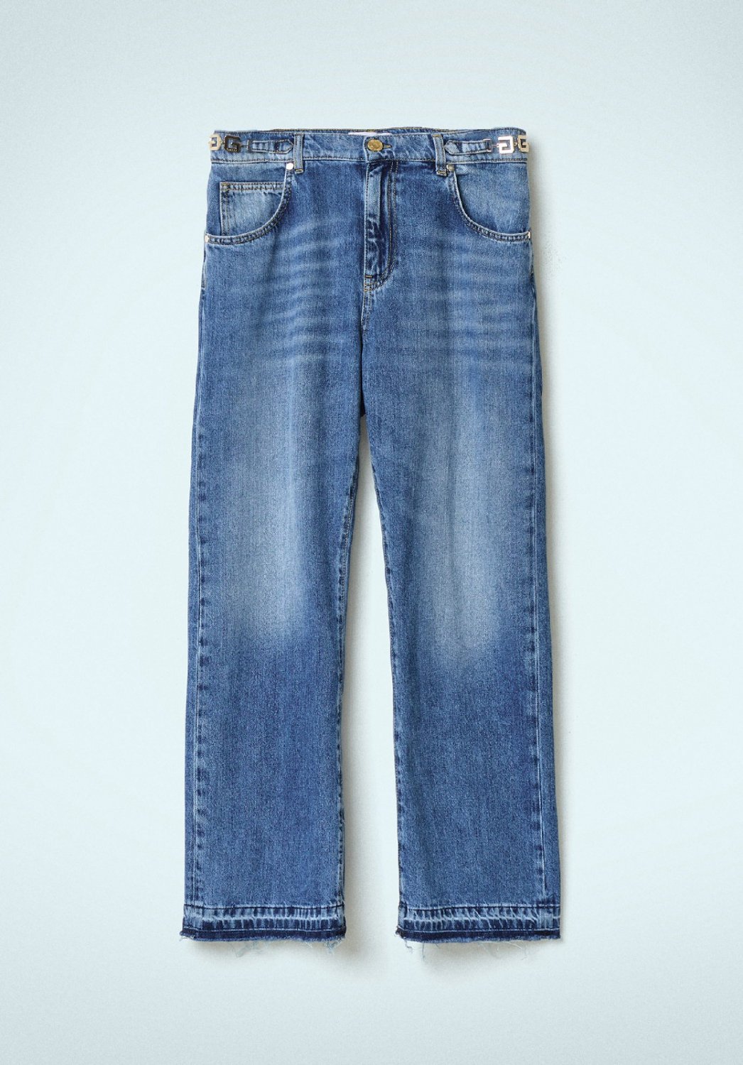 PANTALONE BOY STRAIGHT IN DENIM BLU DONNA GAELLE PARIS GAABW00331