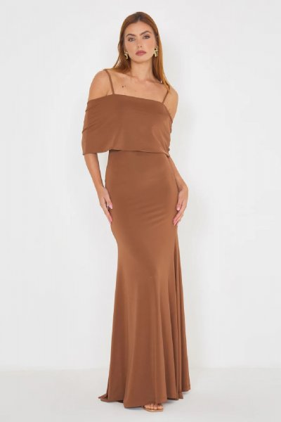 ABITO ROBE MANTAU ASIMMETRICO IN CADY NERO DONNA GAELLE PARIS GAABW00636