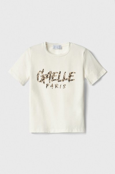T-SHIRT PARICOLLO MEZZA MANICA CON LOGO RICAMATO A MANO E STRASS TERMO DONNA GAELLE PARIS GAABW08304