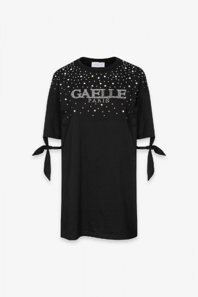 ABITO LUNGO CON COLLO HALTER IN RASO ANNODATO SUL RETRO DONNA GAELLE PARIS GAABW09900