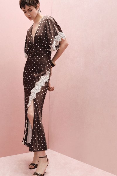 ABITO LUNGO CON COLLO HALTER IN RASO ANNODATO SUL RETRO DONNA GAELLE PARIS GAABW09900