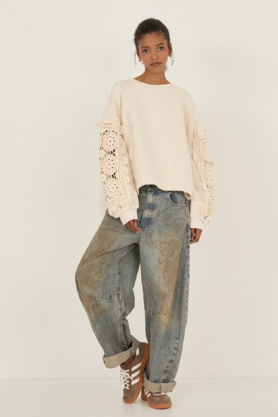 PANTALONE BALLOON IN DENIM DONNA GAELLE PARIS GAABW09516