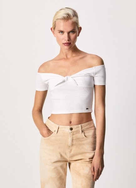 T-SHIRT CROP BIANCO DONNA GAELLE PARIS GAABW00376