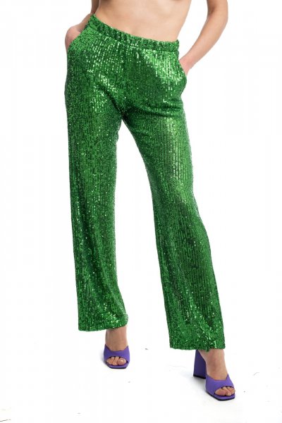 PANTALONE PAILLETTES GREEN DONNA IMPERIAL P3M5DJV - Choose Fashion Store