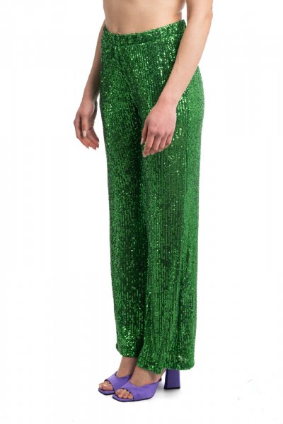 PANTALONE PAILLETTES GREEN DONNA IMPERIAL P3M5DJV - Choose Fashion Store