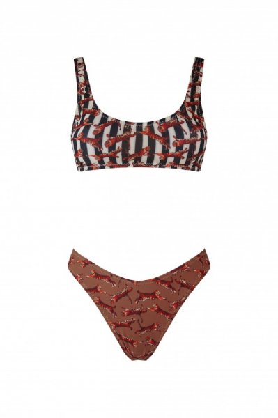 BIKINI TRIANGOLO E SLIP LACCETTI BRAID LEOPARD DONNA 4 GIVENESS FGBW1287