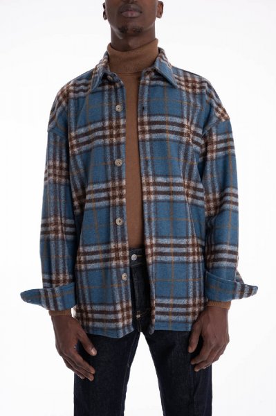 CAMICIA RIGATA GRIGIO PERLA E BLU UOMO I'M BRIAN CA2112