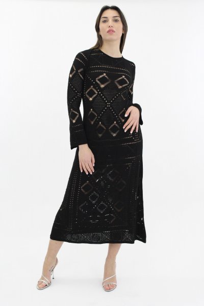 ABITO PLISSE NERO DONNA SILENCE LIMITED NP4033A22