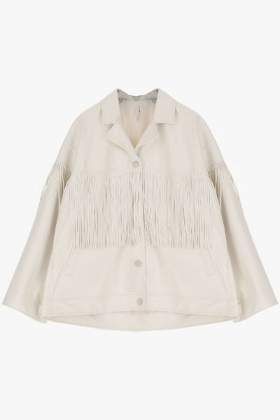 CAMICIA COAT IN PANNO CON FRANGE E BORCHIE TORTORA DONNA GAELLE PARIS GBDP13286