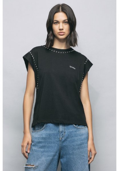 CANOTTA NERA DONNA DISCLAIMER 22EDS51717