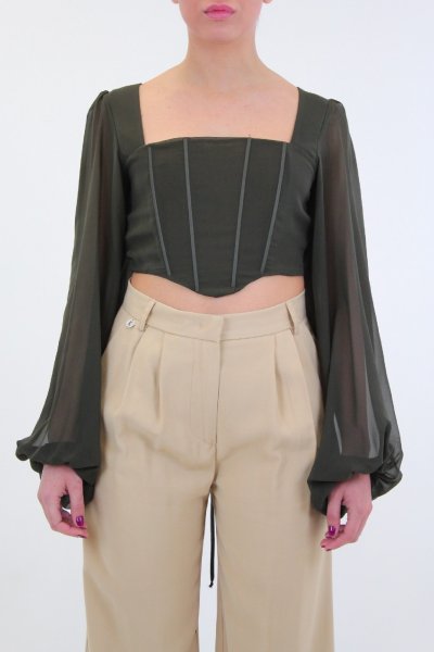 CAMICIA FANTASIA BEIGE DONNA GLAMOROUS CK6948