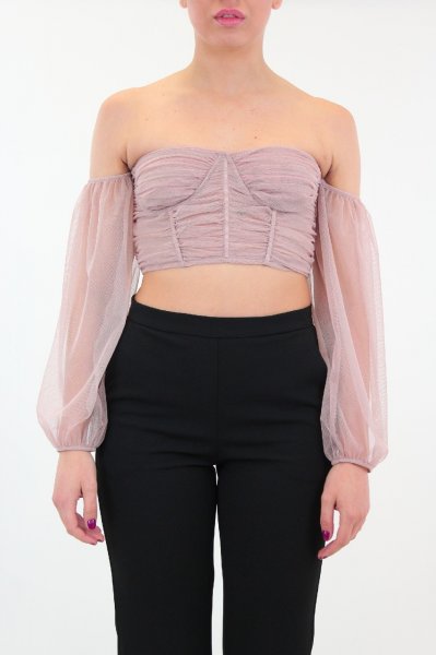 BLUSA MANICHE AMPIE NERA DONNA AKEP CMKD01131