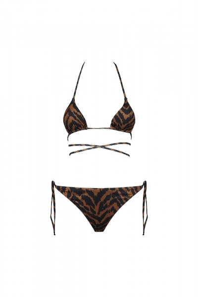 BIKINI TRIANGOLO E SLIP LACCETTI BRAID LEOPARD DONNA 4 GIVENESS FGBW1287