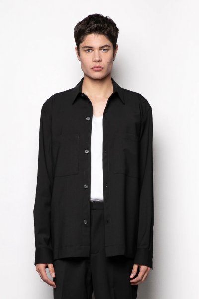 CAMICIA COREANA NERO UOMO MARKUP MK13002