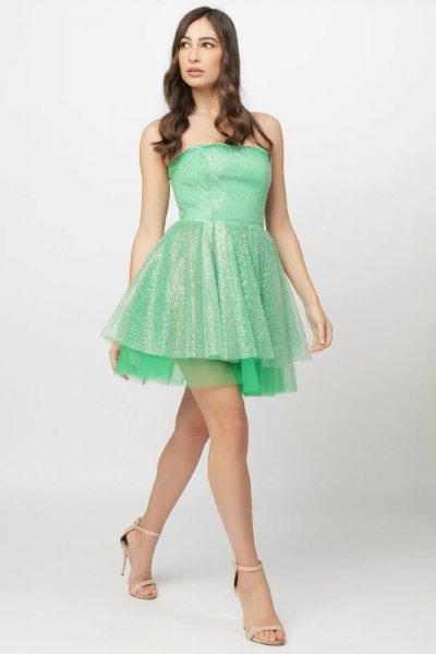 ABITO TULLE LIME DONNA KONTATTO B4516