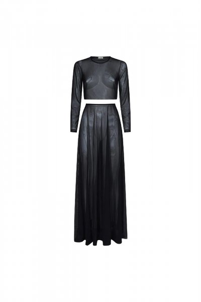 ABITO TULLE NERO DONNA KONTATTO B4516