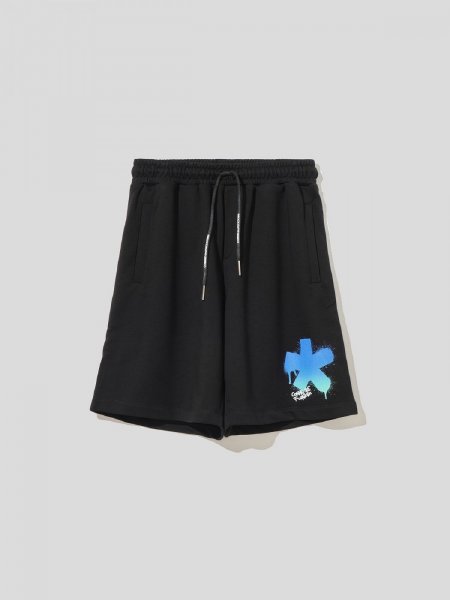BERMUDA FELPA STAMPA NERO UOMO COMME DES FUCKDOWN CDFU2192