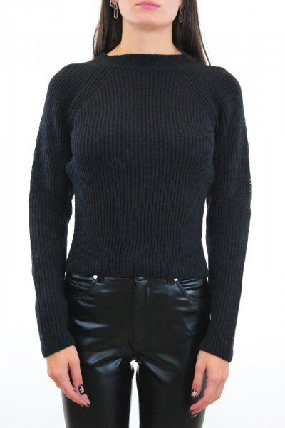 TOP IN MAGLIA NERO DONNA AKEP MGKD03081