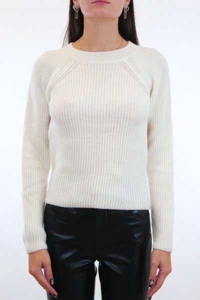 PULLOVER CROPPED IN MAGLIERIA BIANCO DONNA GAELLE PARIS GBDP19516