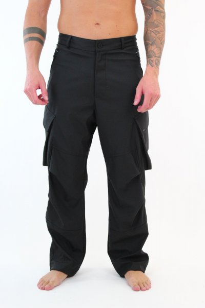 PANTALONE IN FELPA CON APPLICAZIONE E BORCHIE NERO UOMO GAELLE PARIS GBU0652