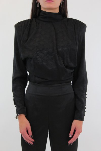 BLUSA CHIFFON NERO DONNA GAELLE PARIS GBDM17501