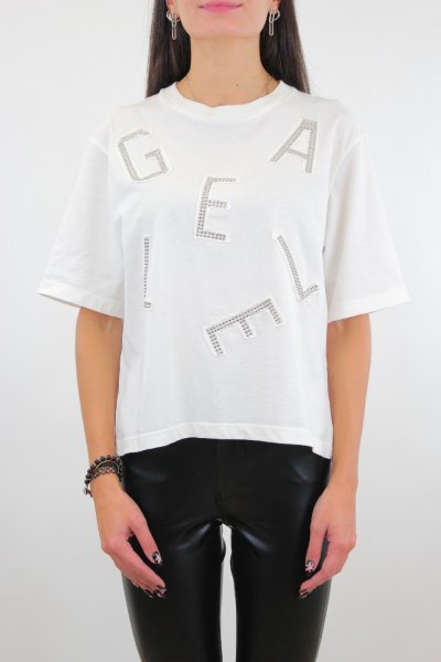 T-SHIRT NERA DONNA DISCLAIMER 23IDS54146