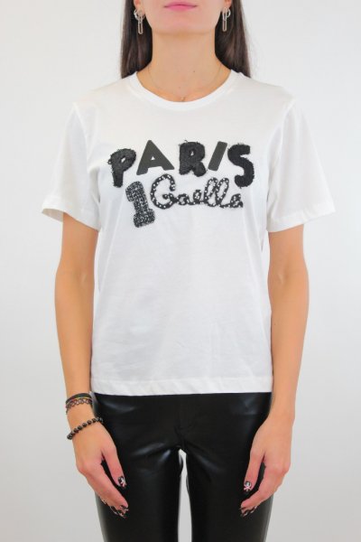 T-SHIRT NERA DONNA DISCLAIMER 23IDS54146
