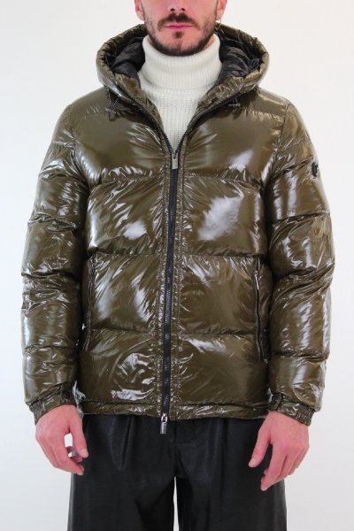 BOMBER NYLON CON RICAMO E STAMPA VERDE UOMO COMME DES FUCKDOWN CDFU2080