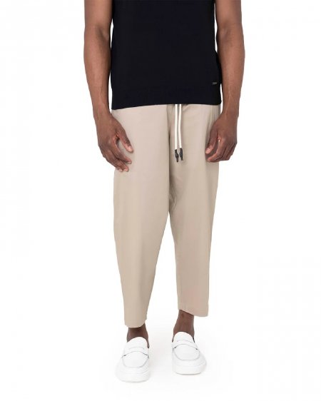 BLACK PANTS WITH WHITE EMBROIDERED FLAMES UOMO VISION OF SUPER VS00858