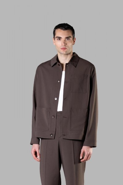 GIACCA CAMICIA CON TASCONI BEIGE UOMO I'M BRIAN GIA2819